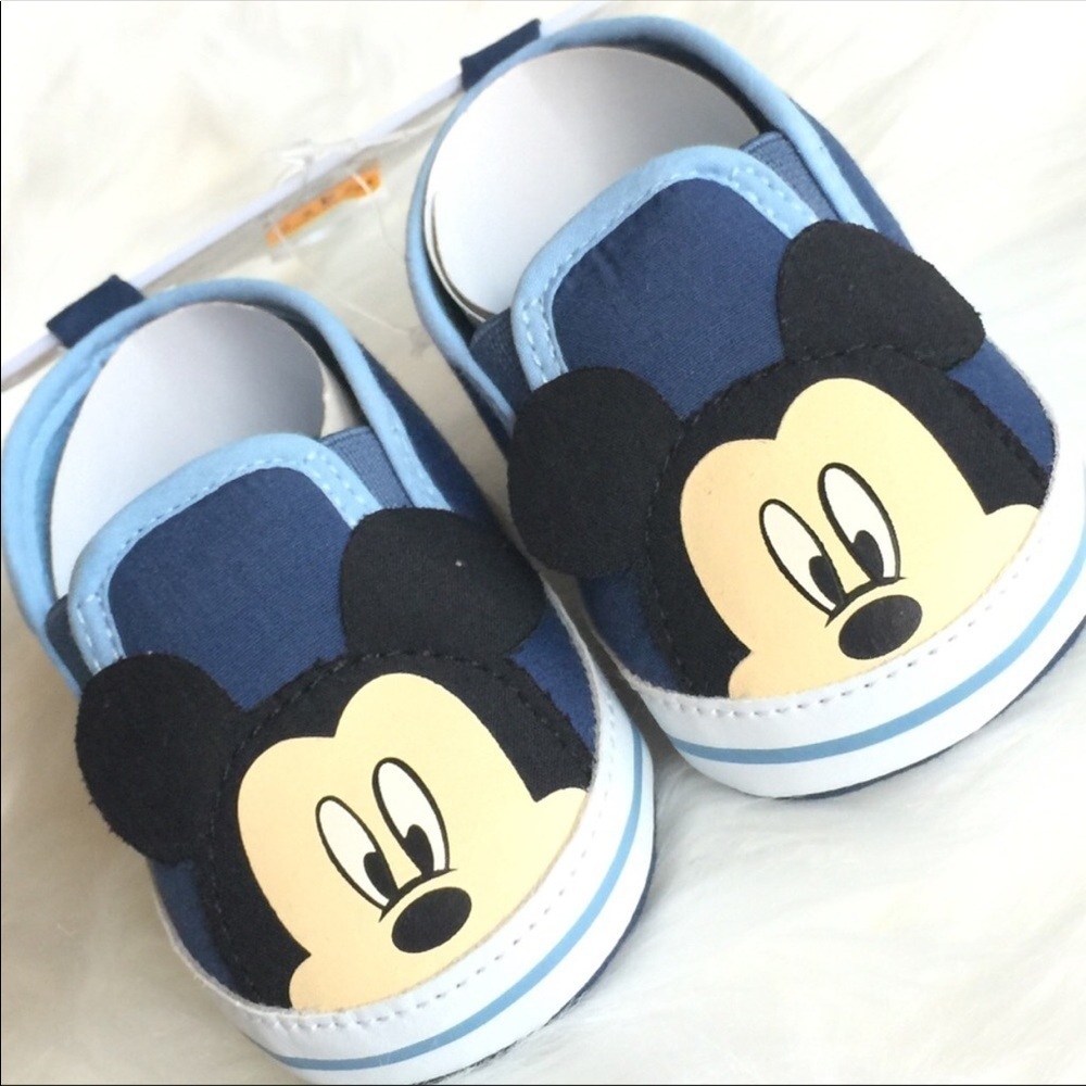 Disney Baby Mickey Mouse Ear Slip-On Shoes Navy Blue Infant/Toddler Various Size - Picture 3 of 10